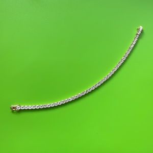 14K Solid Gold Diamonique CZ Bracelet